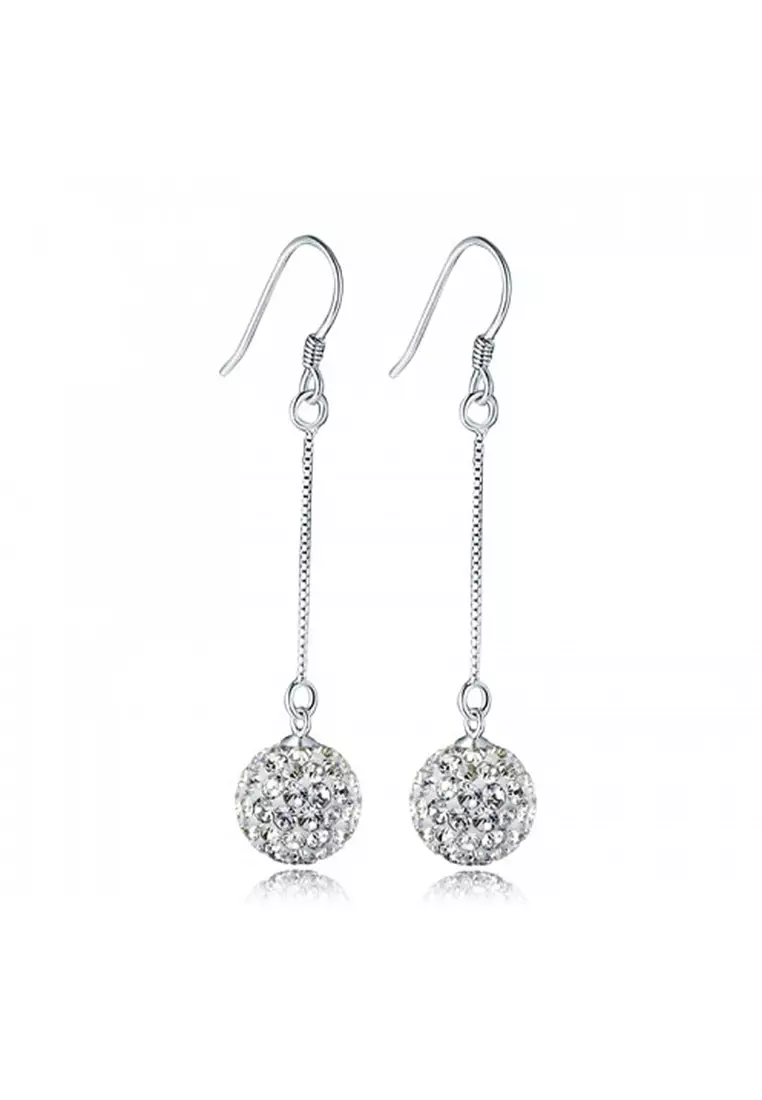 Buy 925 Signature 925 SIGNATURE Solid 925 Sterling Silver Shamballa Fish  Hook Earrings 2024 Online