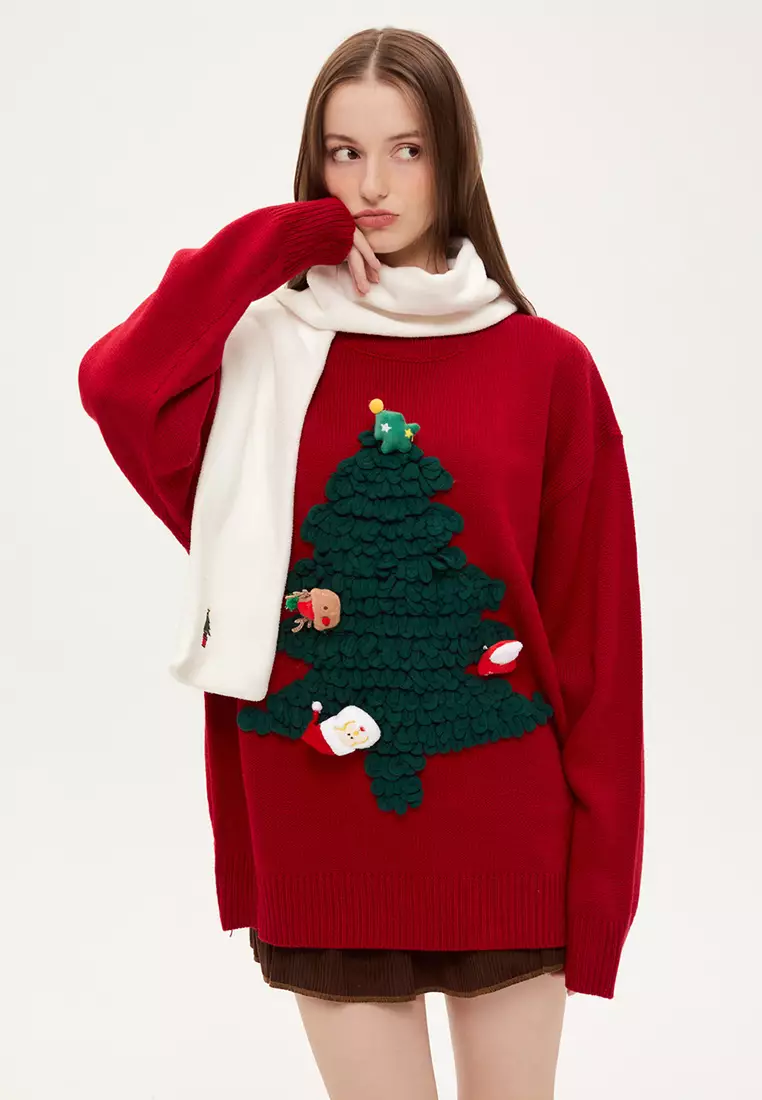 Buy Twenty Eight Shoes Christmas Tree Embroidery Knit Sweater