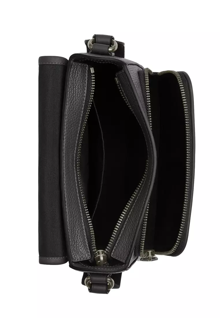 Mens Sullivan Flap Crossbody Bag - Graphite Black