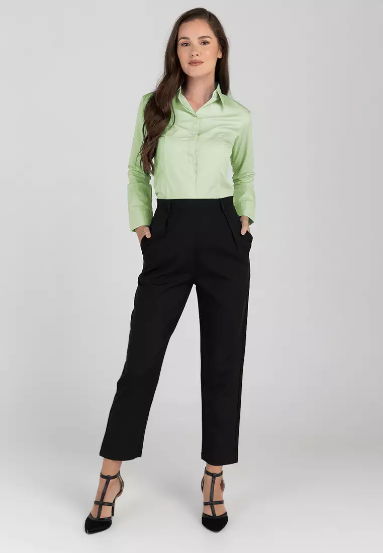 Della Long Sleeve Button Down Office Blouse