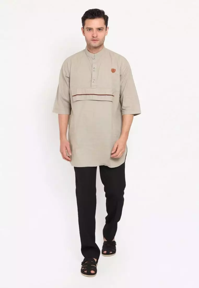 Zayidan Baju Koko Gamis Muslim Pria - Mustafa Cream