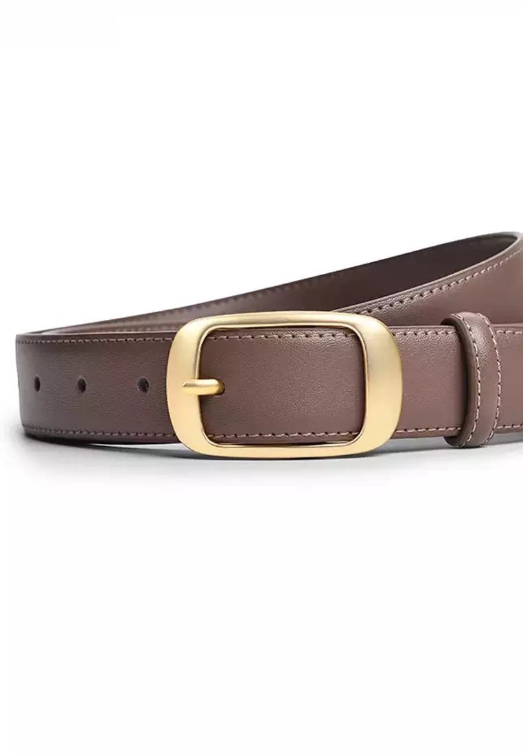 Metal Pin Gold Color Buckle Leather Belt JW CY-158