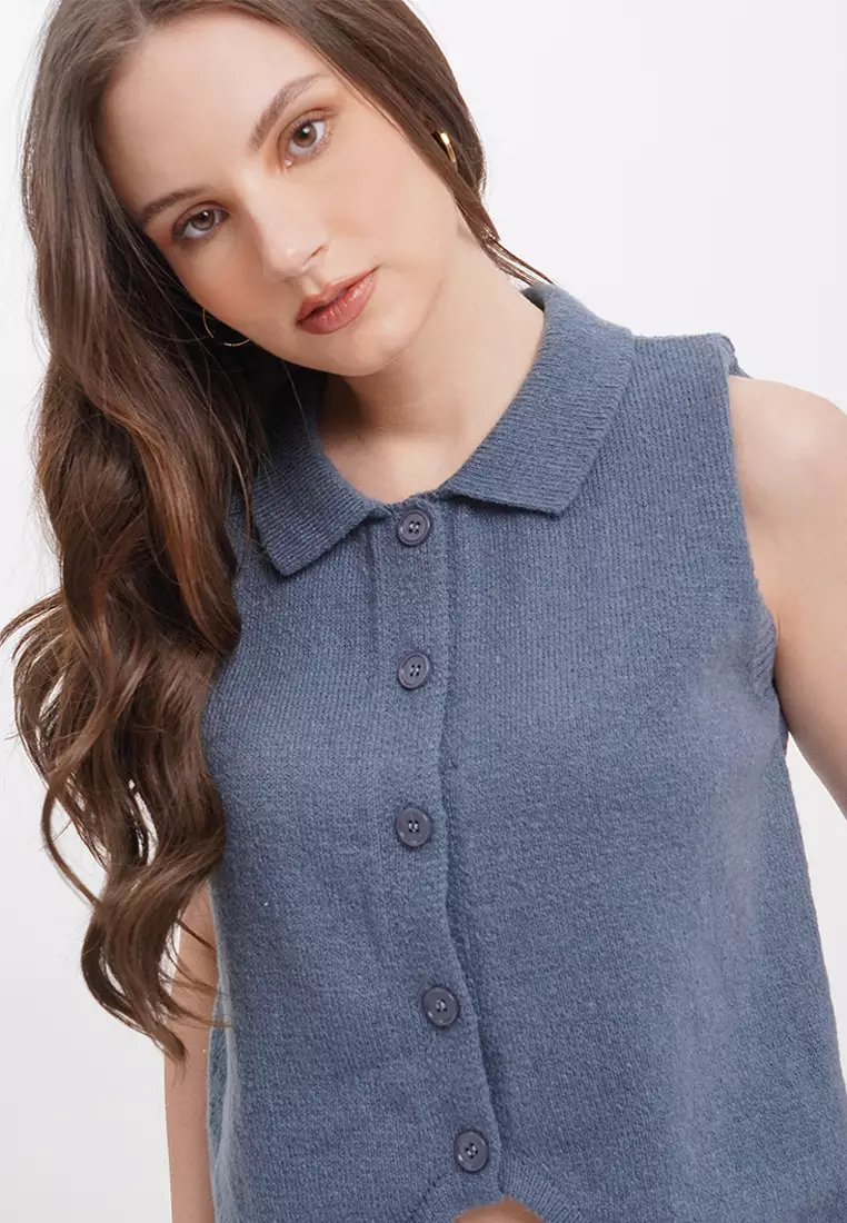 Buy Penshoppe Dress Code Button Down Vest With Collar Online | ZALORA ...