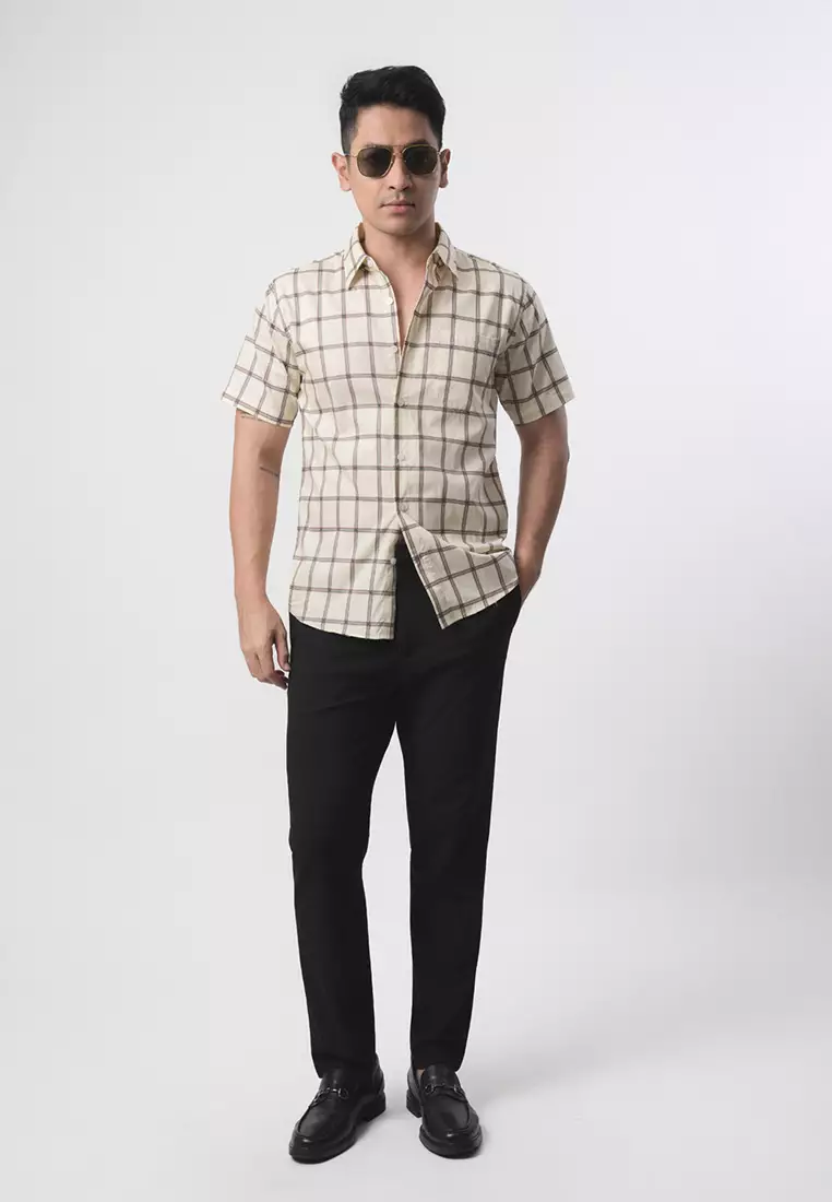 Roma Plaid Shirt Off White SS