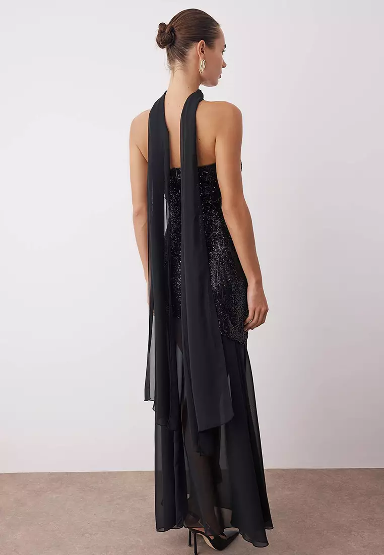 black shawl dress Short Black Cocktail Dress – The Dress Outlet main image 0