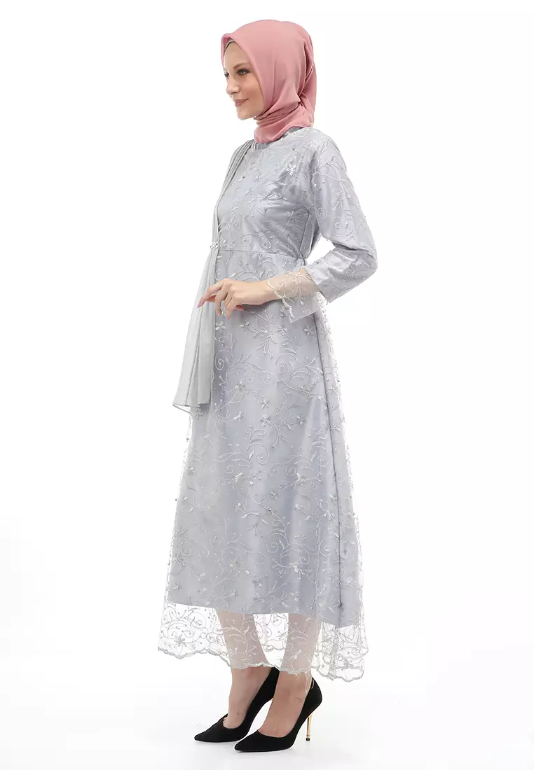 Anita Gaun Long Dress Wanita Regular Fit - Grey