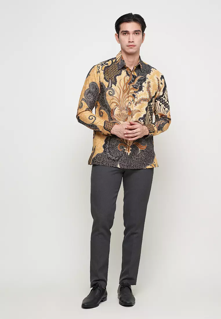 Regfit Radeva Ivory Kemeja Batik Pria Lengan Panjang