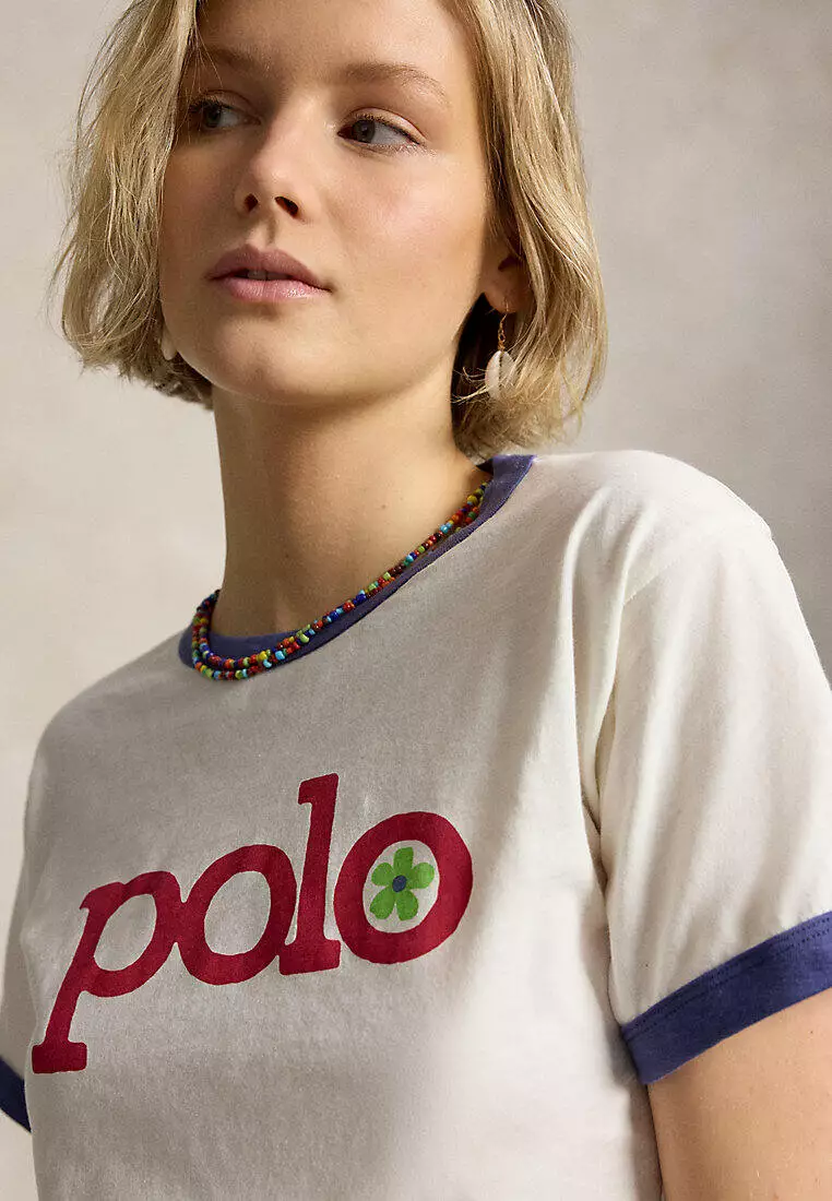 Logo Cotton Jersey Ringer Tee