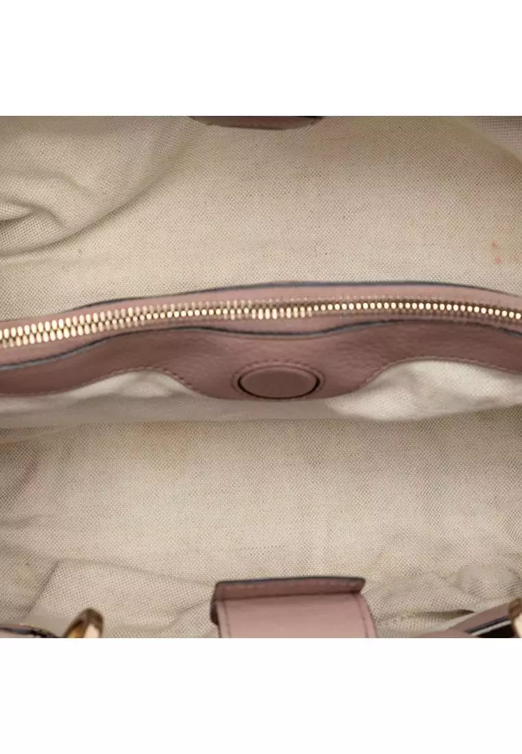 Pre-Loved Gucci Medium Calfskin Bamboo Shopper Satchel
