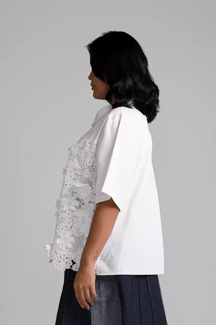 COTTONINK Studio - Atasan Kemeja Wanita Flower Ornament Blanca #BestSeller