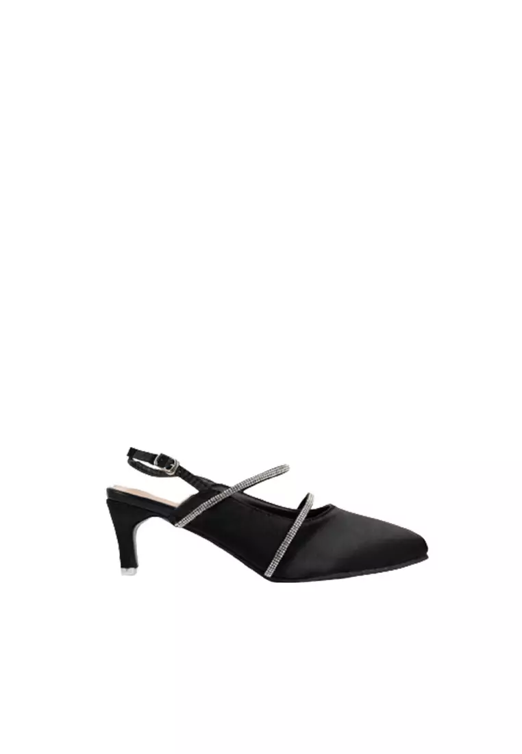 Discount on Happy2U  shoes - SKU: Julie Rhinestone Satin Pumps