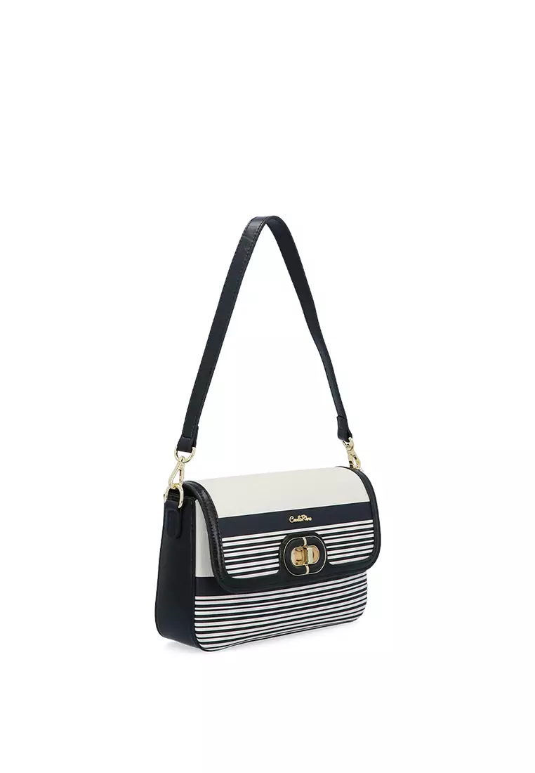 Nautical Stripe Crossbody - Black