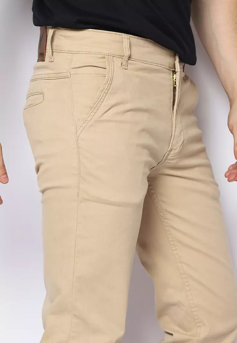 Celana Panjang Pria Katun Chinos Slim Fit Cheers Mate Khaki 112506