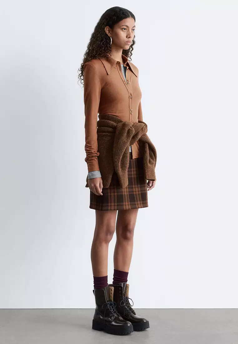 Pointed-Collar Jersey Shirt