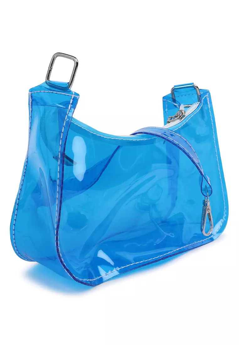 Blue Jelly Baguette Bag