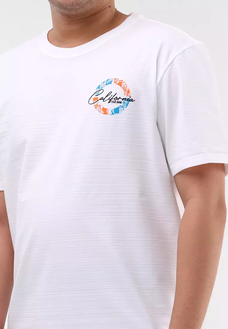 Round Neck Streaky Short Sleeves