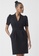 French Connection black Buntie Whisper V Neck Fitted Dress A31FFAAE7E3FDEGS_2
