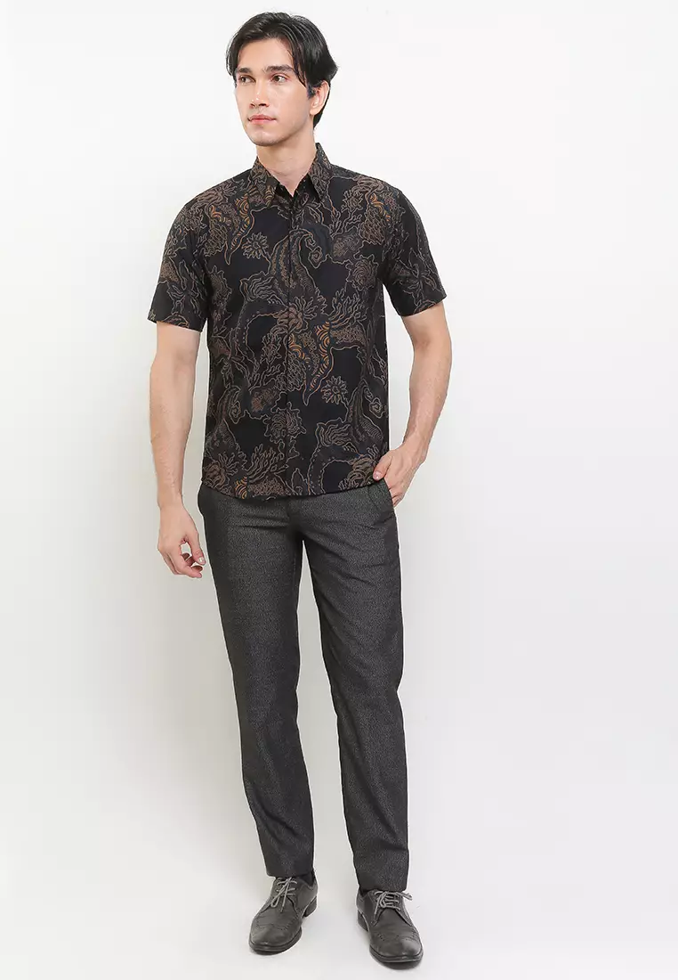 BATIK TALENTA EXCLUSIVE Lengan pendek slimfit bunga kembng  spt