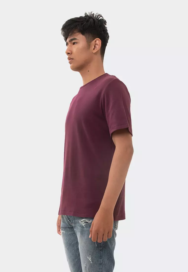 MANZONE Kaos Lengan Pendek LOWKEY - BURGUNDY