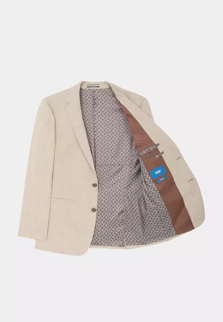 Khaki Houndstooth Tailored Suit