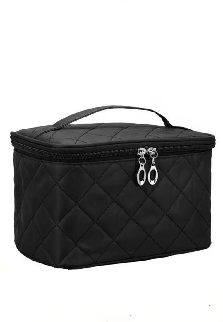 Elmar Tas Kosmetik Travel Wanita Portable Organizer Make Up Pouch Material Nylon ORIGINAL - Black