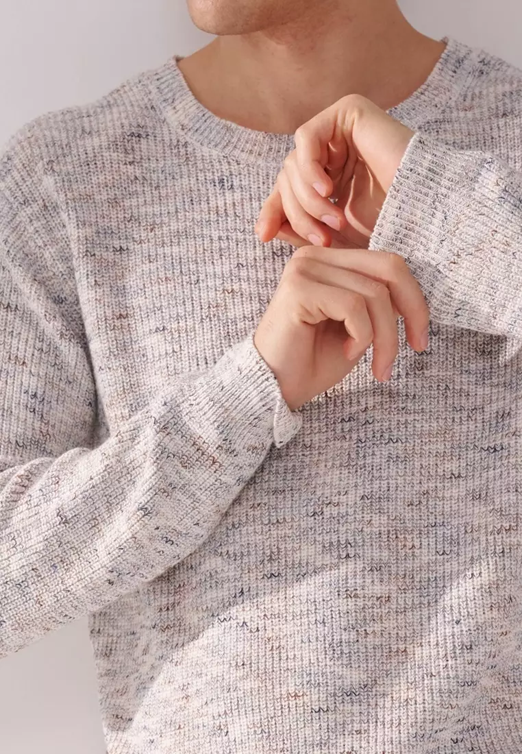 White Ombre Yarn sweater