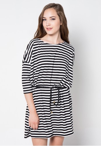 Suri Striped Mini Dress With Belt