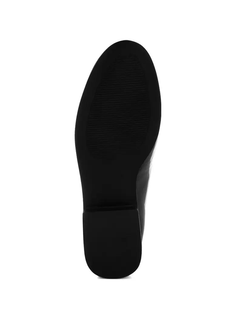 Patent Faux Leather Loafers in Black