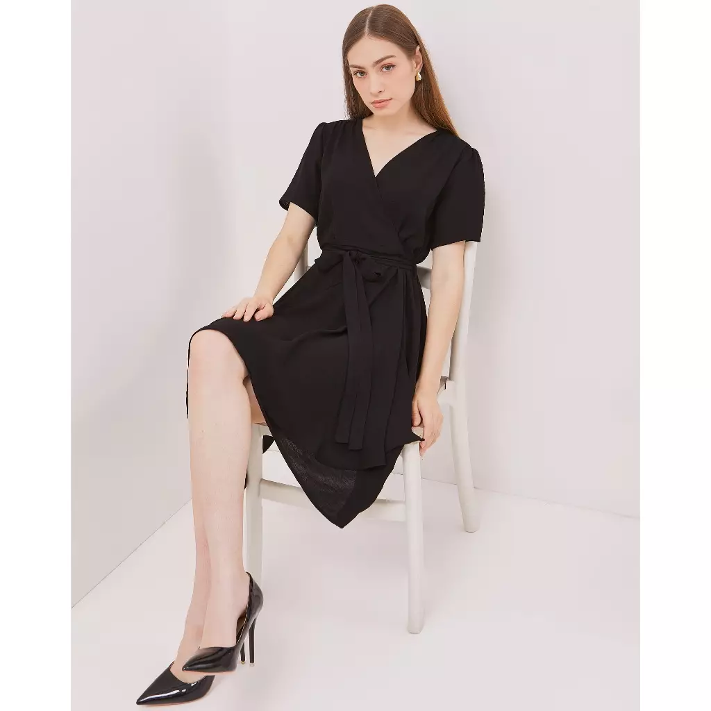 Urban Exchange Gaia Black Mini Dress - Gaun Mini Dress Hitam Warna Black