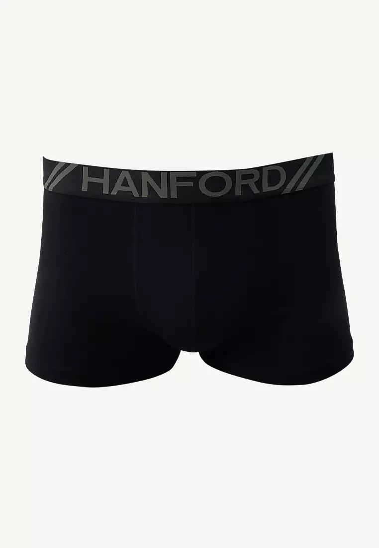 Cotton with Spandex Men's Boxer Briefs Odis - Black with Black Garter / Olive Logo (Single Pack)