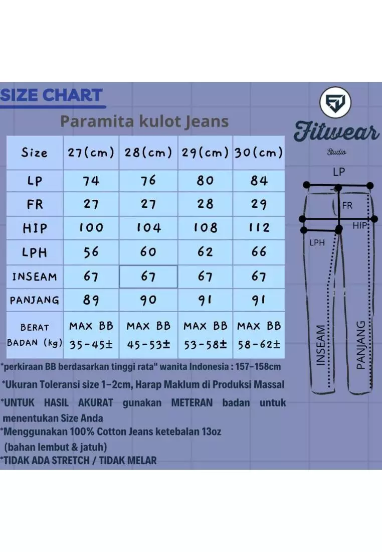 Fitwear - Paramita Kulot Lipat Jeans - LIGHT BLUE
