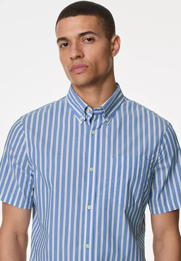 Easy Iron Striped Oxford Shirt