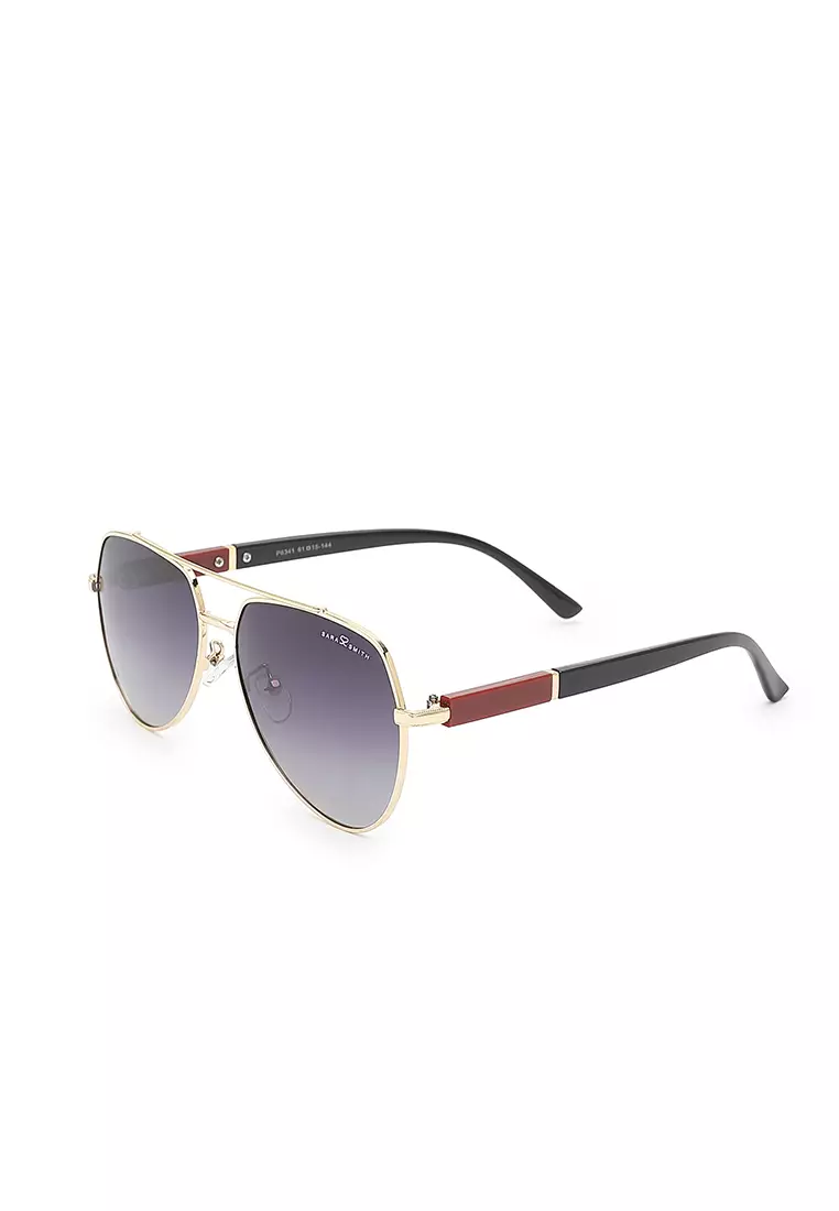 Unisex Polarized Aviator Sunglasses (Kacamata Hitam) - Emas / Abu-Abu