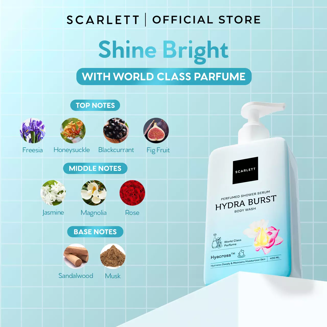 SCARLETT Perfumed Shower Serum 400ml – Hydra Burst