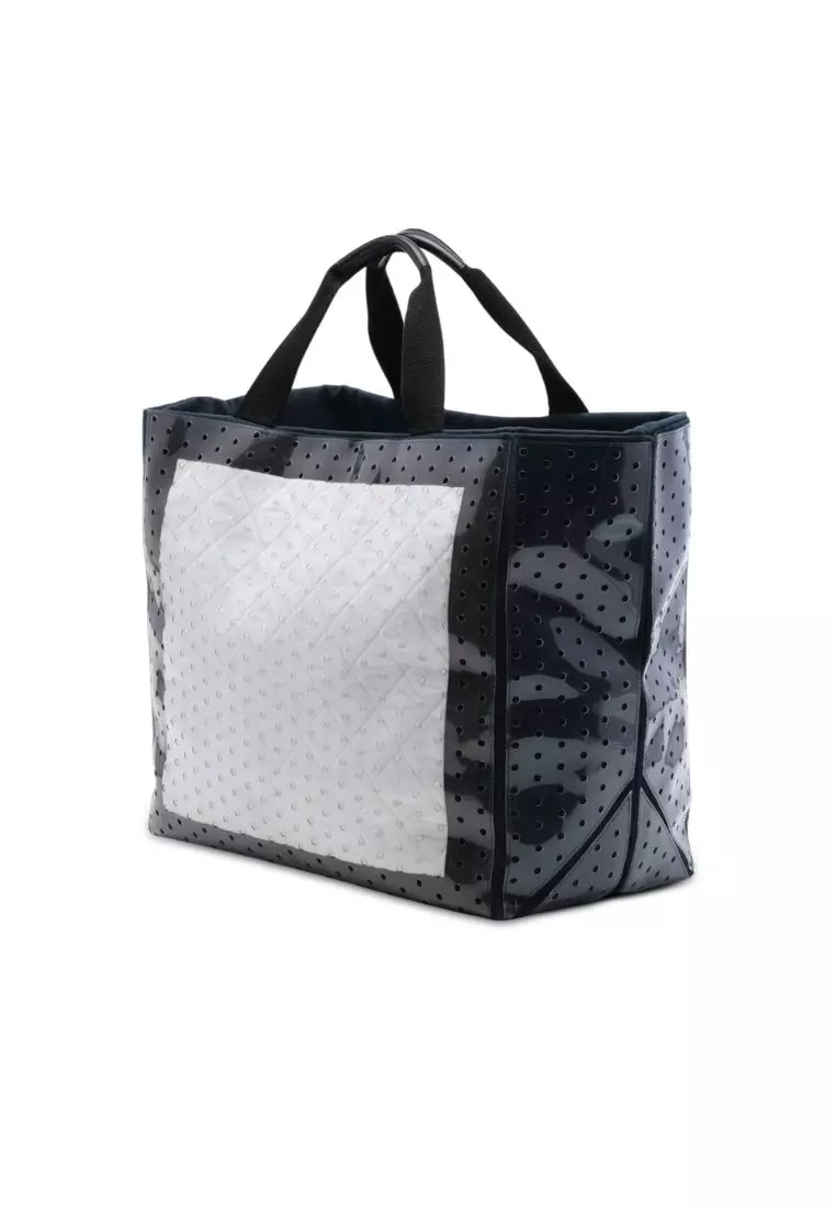 Pre-Loved Chanel Cc Quilted Cotton And Pvc Punching Tote
