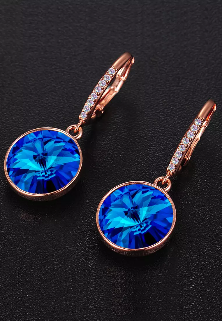 Precious Drop Earrings Coral Blue Embellished with SWAROVSKI® crystals