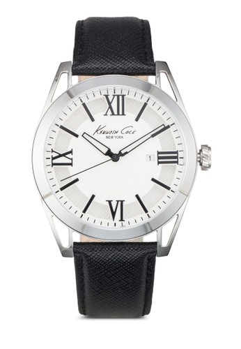 Kenneth Cole IKC8072 圓框手錶, 錶類, 皮革錶esprit台北門市帶