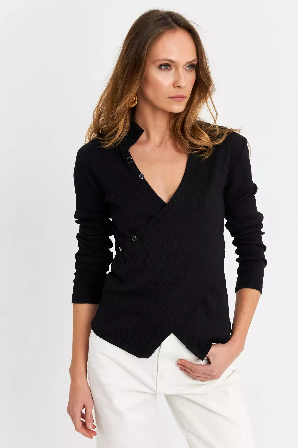 Button Double Breasted Blouse