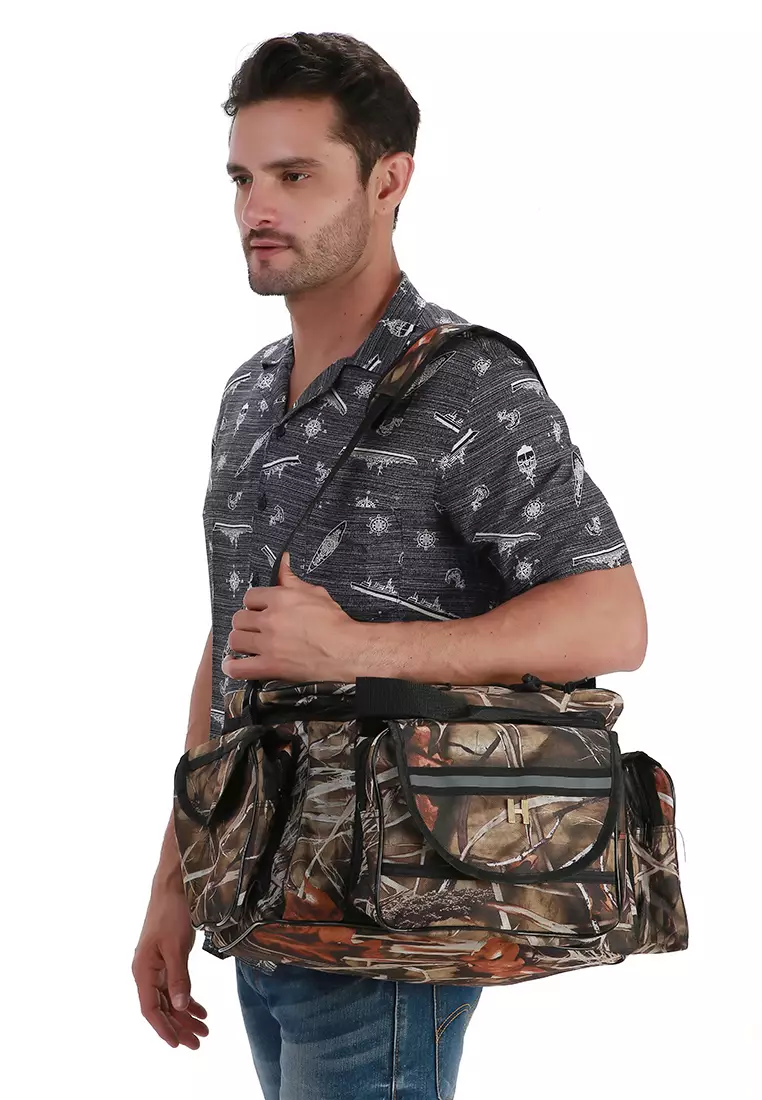 Frans Tas Perlengkapan Memancing Unisex Portable Fishing Bucket 50CM Material Nylon ORIGINAL - Camouflage