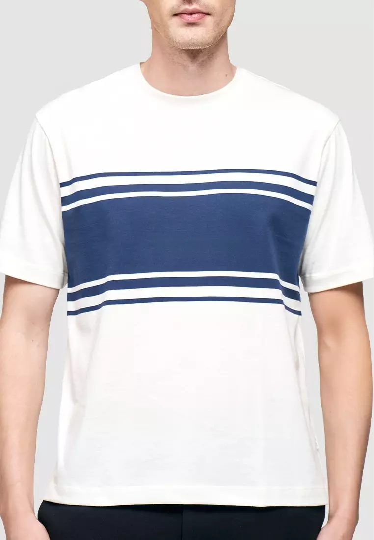 T-Shirt with Panelled Stripes