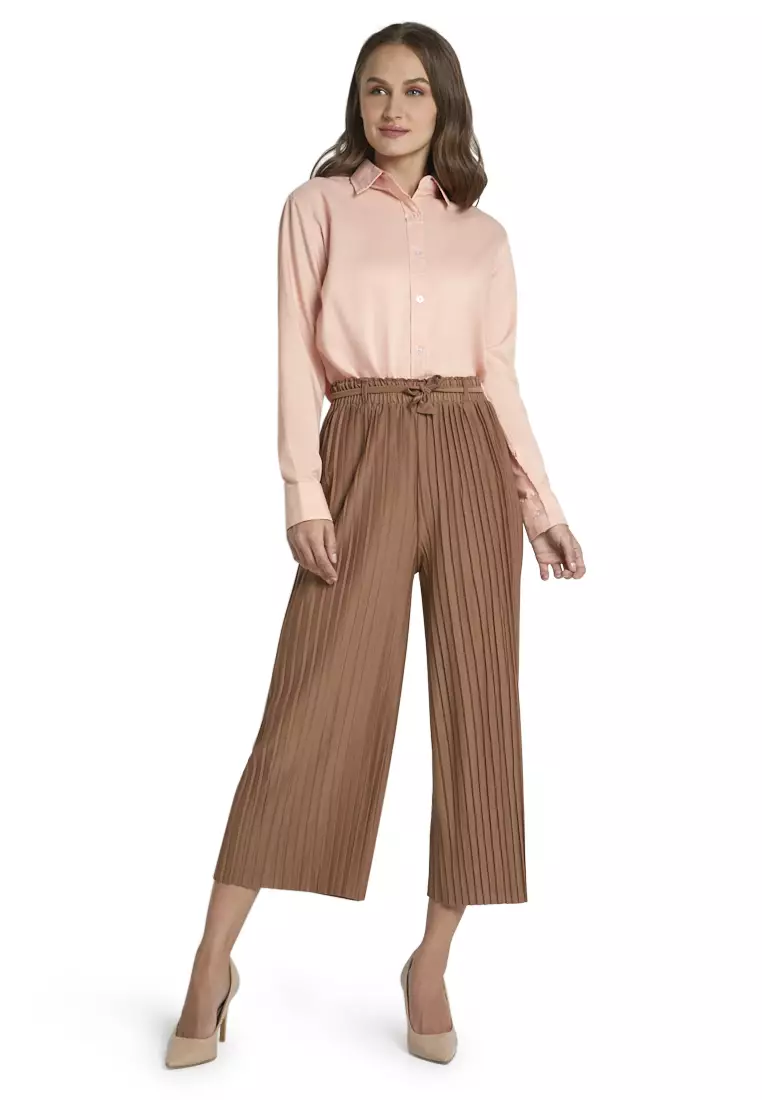 Danette Celana Kulot Import Tali Pita Bawahan Wanita Premium Quality - Coklat