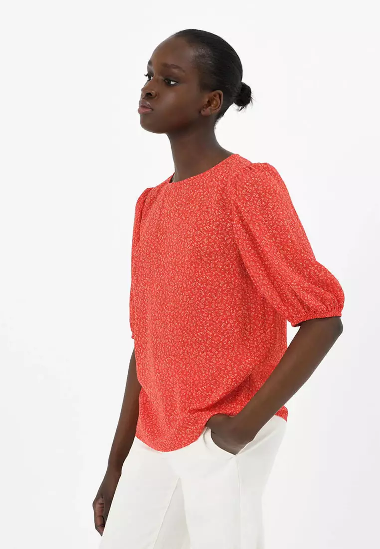 Kew Red Printed Blouse