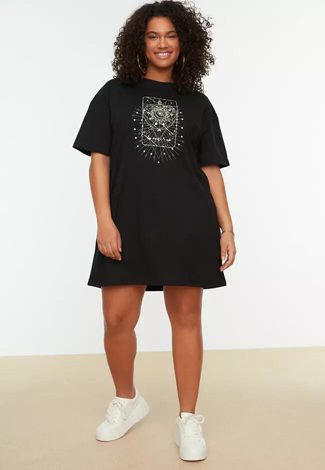Plus Size Printed T-Shirt Dress