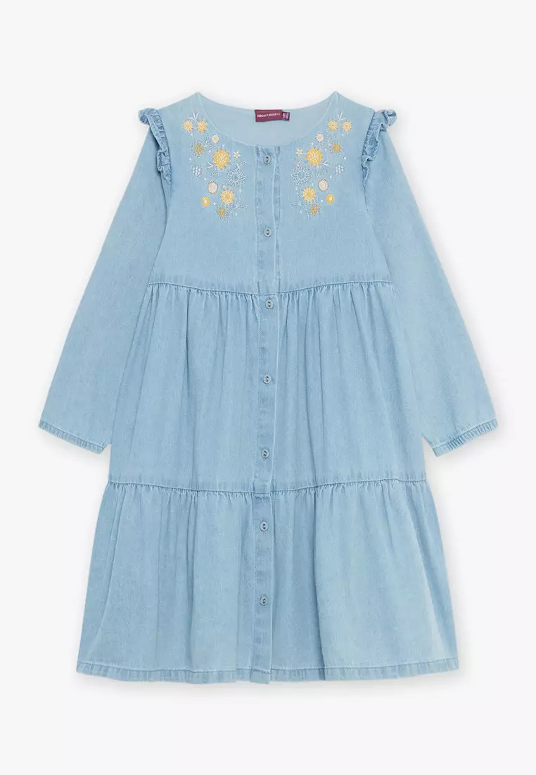 Girls discount denim dress