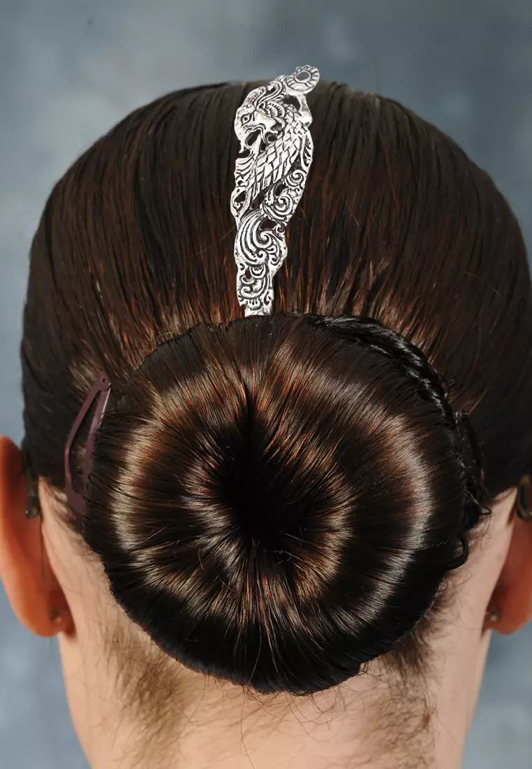 Aksesoris Wanita Tusuk Konde Encarved Alloy Silver