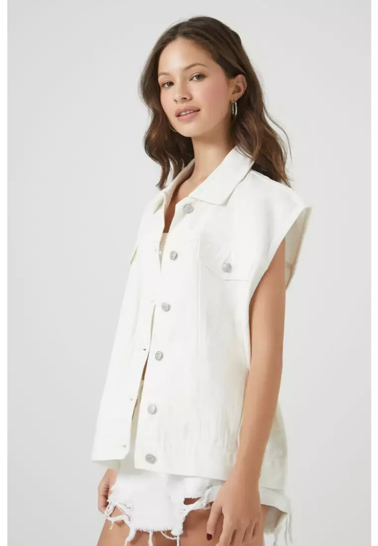 White denim sale vest forever 21