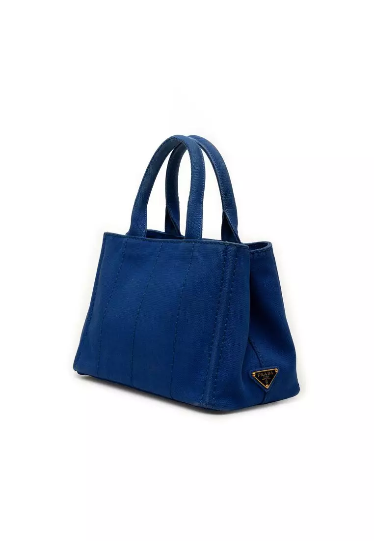 Pre-Loved Prada Small Canvas Canapa Logo Tote