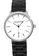 EGLANTINE black and white and silver EGLANTINE® Paname 40mm Unisex Silver Alloy case Quartz Watch, White dial on IP Black Steel Bracelet 2DB44AC0B8455EGS_1