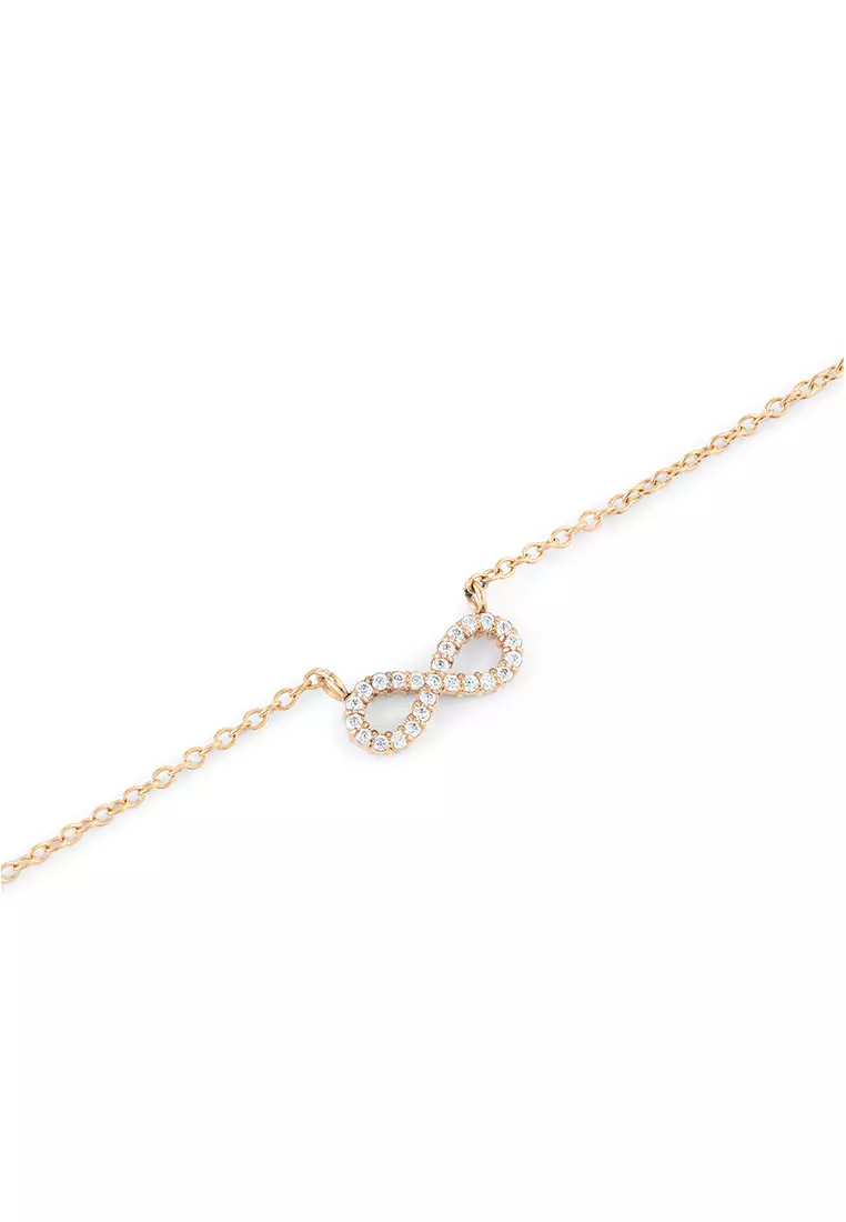 Mirelle Infinity Necklace Rose Gold Unisex Necklace for women and men stainless steel crystal Necklace DW Official Authentic Original