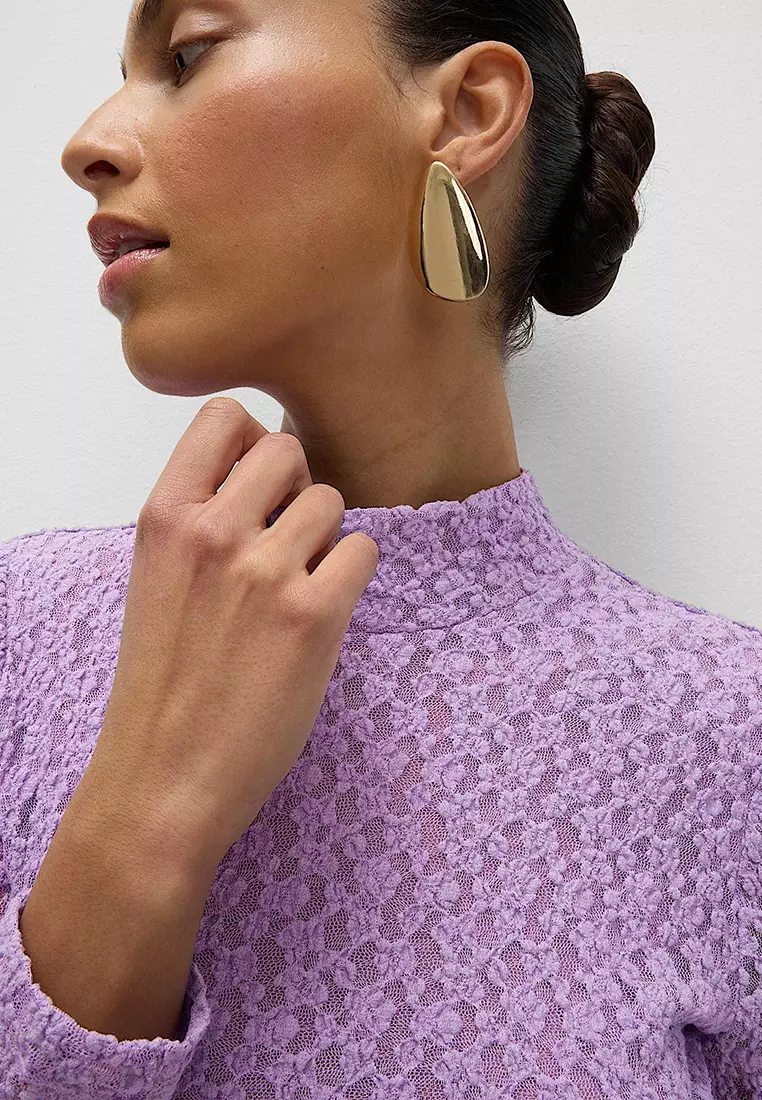 Cotton Blend Lace Top